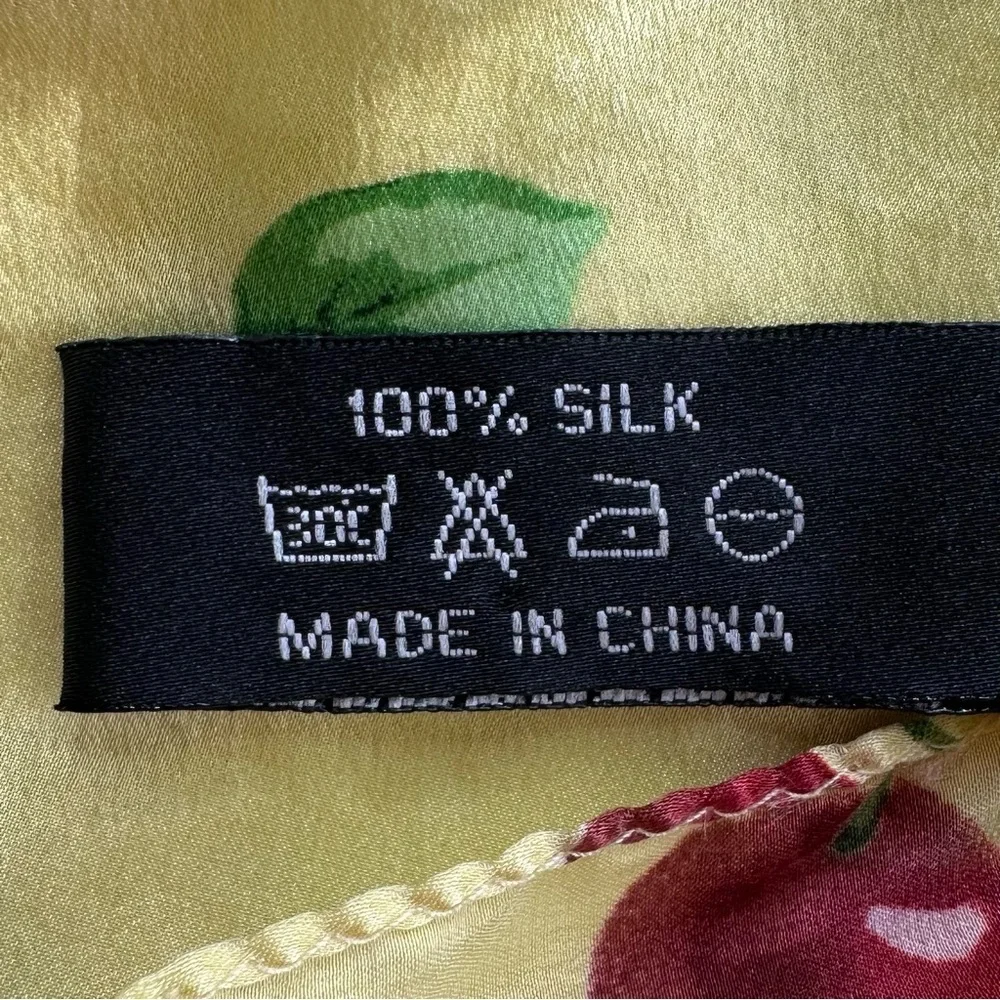 Managrove & NY 100% Silk Cherry Print Scarf